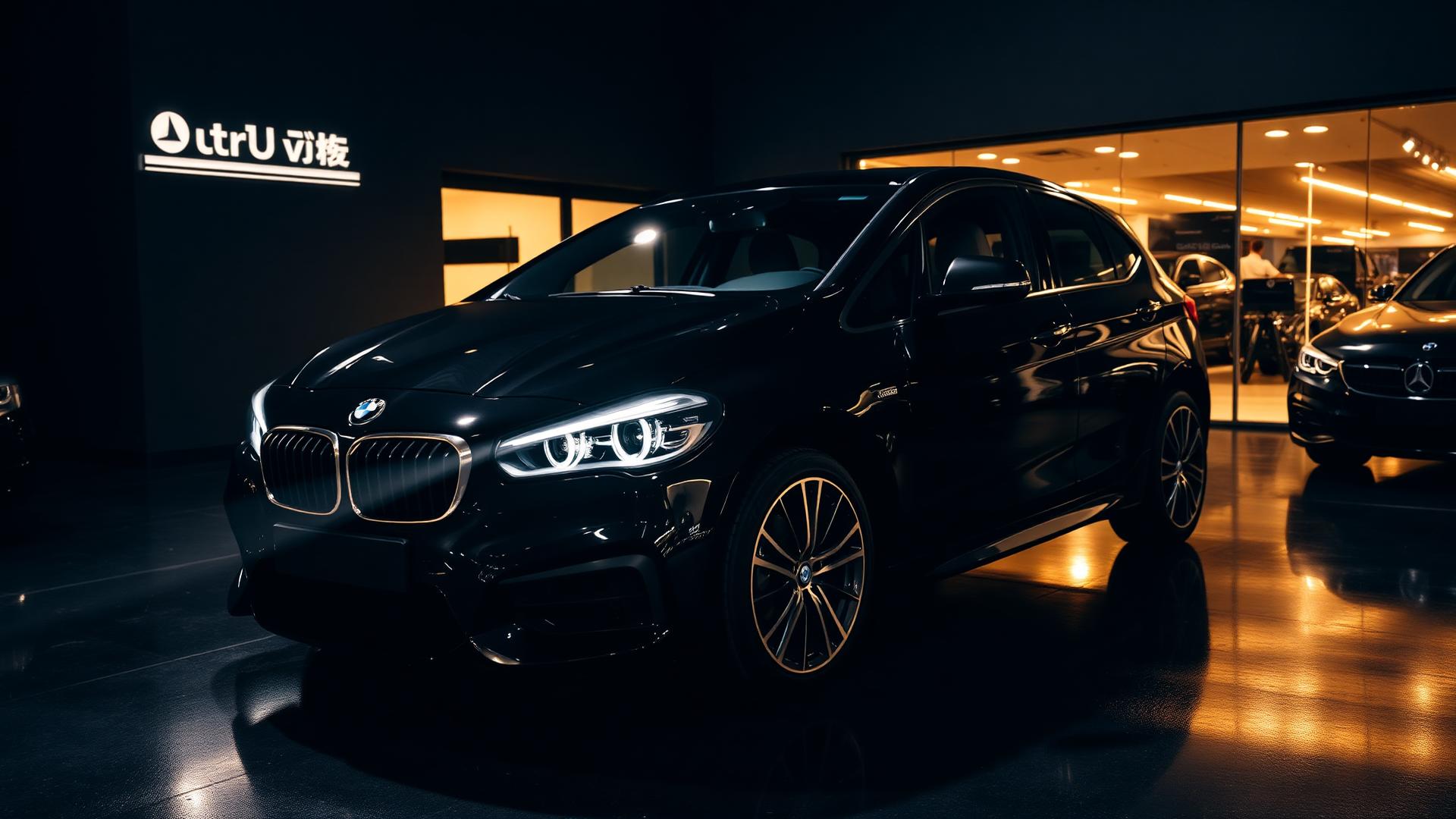 Premium used car under warm lighting