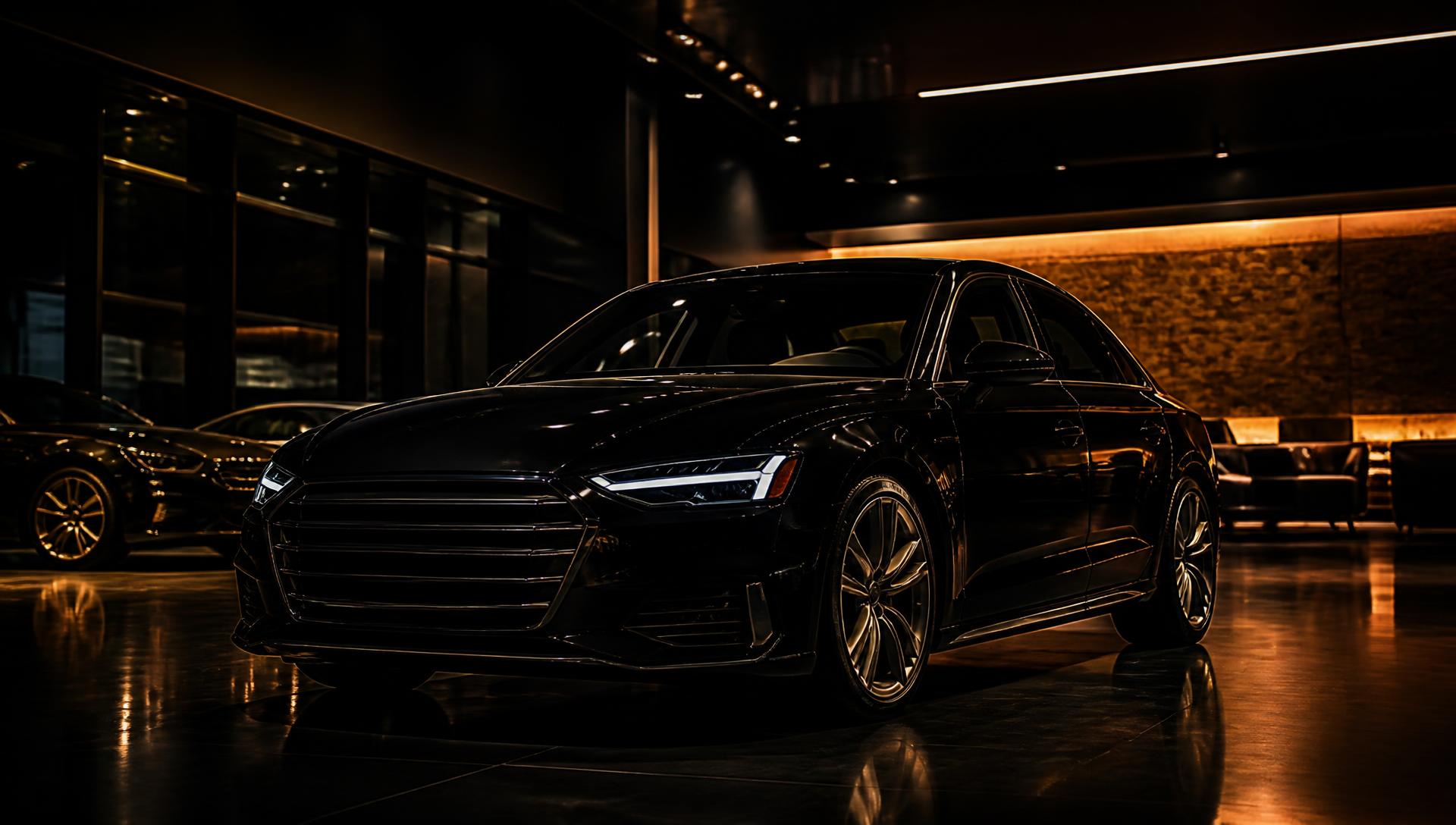 Premium used car under warm lighting